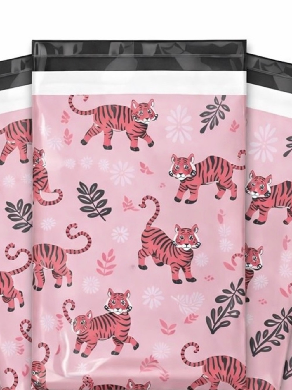 20 Piece Tiger Polymailer 10x13 Pink Jungle Shipping Bags Boutique Packaging 🐅💕